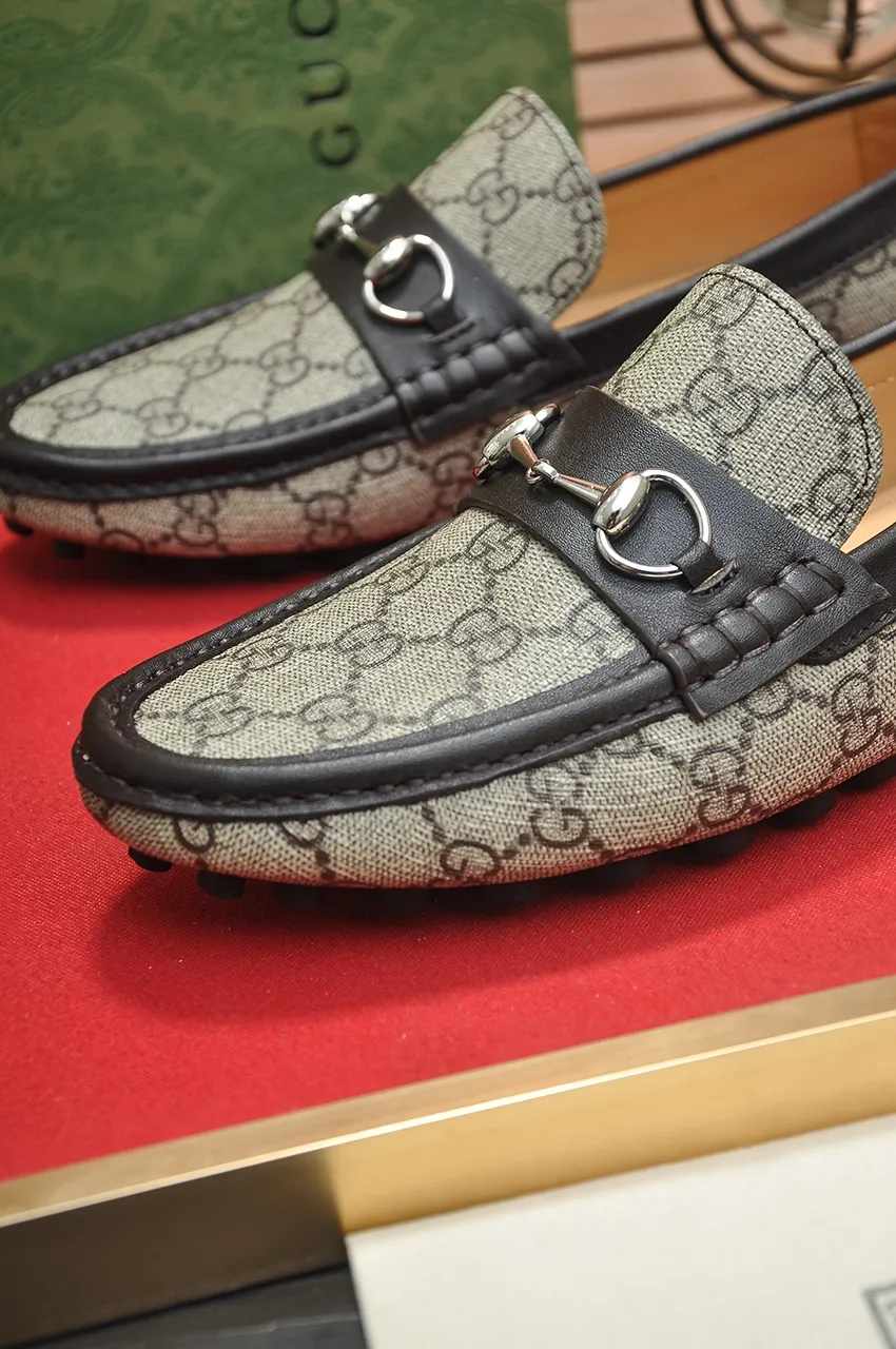 Men's Men's Shoes💰420💶【GUCCI】 (High-end Niuli) New 🍀Gucci*——Gucci Doudou Shoes! Made of imported original cowhide, the inner top layer is comfortable cowhide lining! Original wear-resistant rubber outsole! High quality products! Code number 38-44!